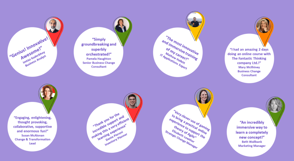 A graphic with testimonials from our clients